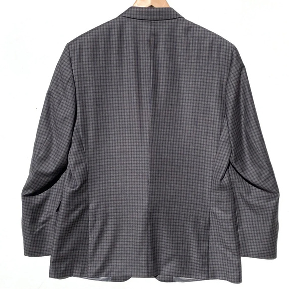 PETER MILLAR Men’s 100% Wool Blue Check Two Button Sport Coat Double Vent 44R - Picture 4 of 11